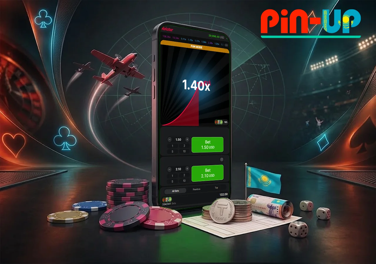 Pin Up Aviator в Казахстане: игровой слот с самолётом и ставками в тенге